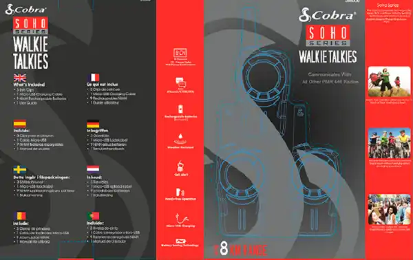 COBRA SM-660 Três walkers PMR cores de uso livre vermelho, prata, branco