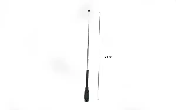 SRH775DX Antena telescopica VHF / UHF Bibanda conector SMA, Longitud extendida: 41 cm Longitud plegada: 11 cm. Potencia: 10 w