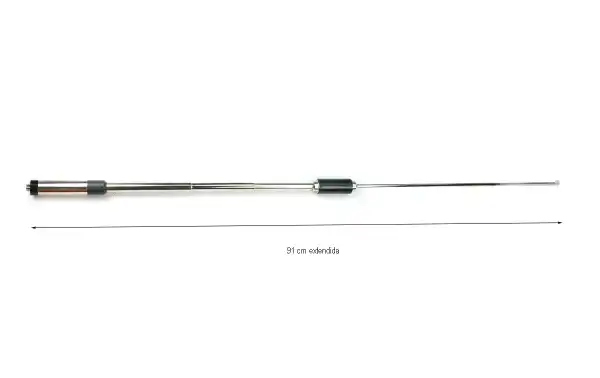 DIAMOND SRJ-770 FEM Antenne télescopique bi-bande VHF/UHF 144/430 Mhz. SMA Femelle. Longueur entièrement dépliée 92 cm. La Diamond SRJ-770 est une antenne originale de la marque DIAMOND, conçue pour fonctionner en bi-bande VHF/UHF. L'antenne a un conn