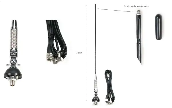 SIRTEL SRTM-TRUCK-73 Antena móvil para CB 27 Varilla de fibra