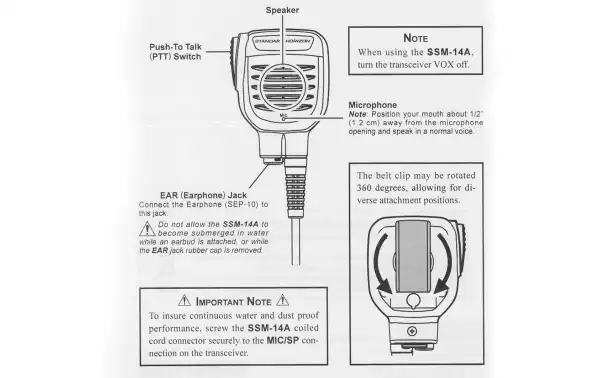  Yaesu SSM-14A Microfono-altavoz de altas prestaciones Sumergible