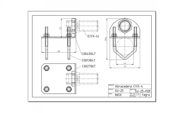 Este soporte está diseñado para resistir la corrosión y los elementos marinos, proporcionando una solución duradera y confiable para la instalación de antenas en entornos náuticos. Con el TAGRA SU-25, puedes asegurar de manera efectiva tus antenas marinas