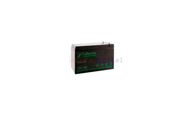 SW 1270/2 BATERIA DE PLOMO RECARGABLE Lafayette Power VOLTAGE 12 V. Capacidad 7 amperios. Terminal: T1