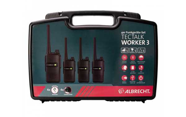 Albrecht Tectalk Worker 3 Pack of 4 units Walkies free use PMR446