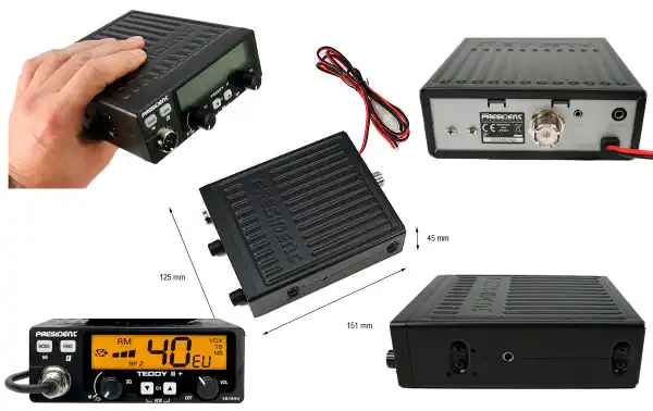 President TEDDY-II-Plus AM/FM radio station 40 CB channels 27 Mhz 12/24v