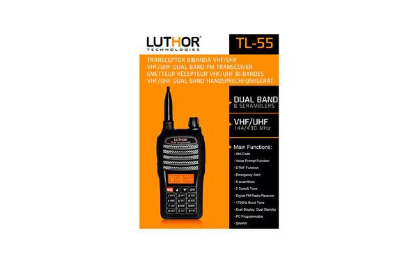 WALKIE TALKIES LUTHOR TL55 BI BANDA DUAL BAND VHF UHF !! NUEVO EL MAS COMLETO 8 SCRAMBLER Y 5 TONE !!