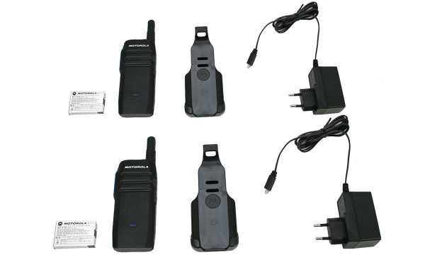 Walkies Motorola TLK-100i KIT-X2 para rede 3G / 4G, Wi-Fi, LTE, kit composto por dois walkie talkies Motorola TLK-100i + 2 licenças.