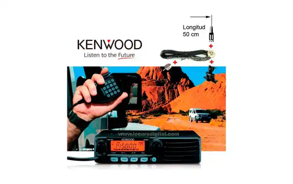 KENWOOD TM 281E KIT-A EMISORA MOVIL VHF IDEAL PARA MONTAJE EN VEHICULOS SIN HACER ORIFICIO EN LA CHAPA CON ANTENA CORTA