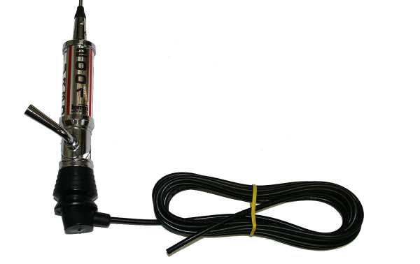 Antenne mobile LEMM MINITURBO BLACK avec lettres argentées CB 1