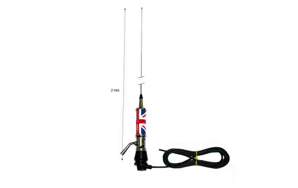 LEMM TURBO2001 Antenne pliante drapeau britannique CB27mhz Longueur 200 cm