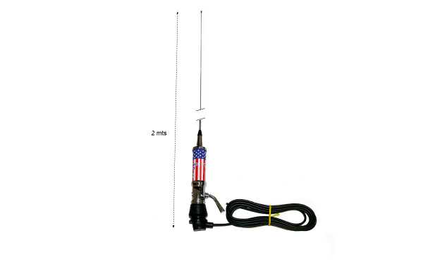 LEMM TURBO 2001 EUA Bandeira CB 27 mhz Flip Antena Comprimento 200 cm