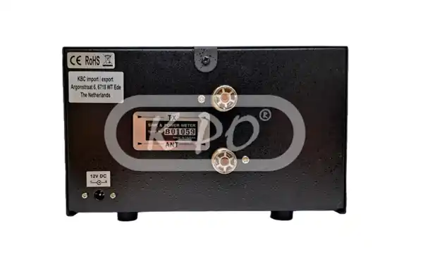 Testeur de wattmètre et ROS K-PO TX-402, 125 à 525 MHz. Plage de puissance : 2, 20 et 200 W. Aiguilles croisées. Connecteurs PL femelles.