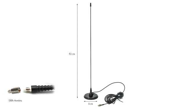 Antenna Magnetica UT-108 SMA-F Per Radio Baofeng UV-5R, KG-UVD1, TG-UV2 – Lunga, UHF/VHF