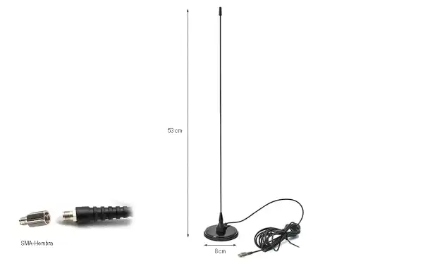 NAGOYA UT-308-SMA Hembra Antena móvil magnética bibanda VHF-UHF 
