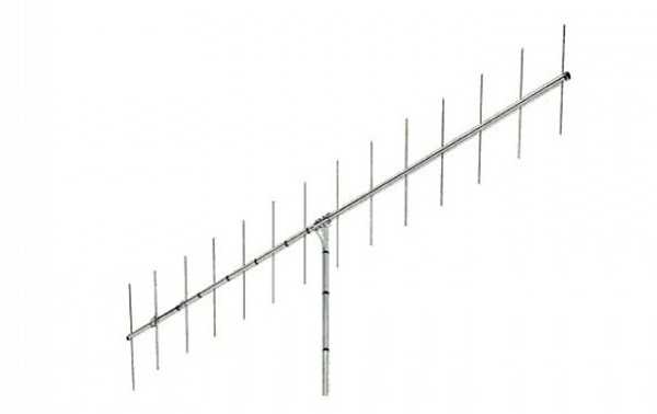 A antena direcional VB-214FM da HY-GAIN é uma antena projetada para operar na banda de frequência de 144-146 MHz, que é comumente usada para rádio amador e comunicações de rádio de dois metros. É de 14 elementos, o que significa que possui 14 elementos ra