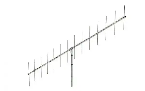 La antena direccional VB-214FM de HY-GAIN es una antena diseñada para operar en la banda de frecuencia de 144-146 MHz, que se utiliza comúnmente para radioaficionados y comunicaciones de radio de dos metros. Tiene 14 elementos, lo que significa que cuenta