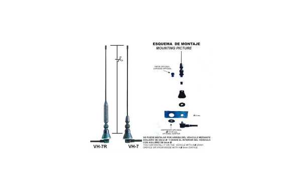 ANTENA DE MOVIL VHF7R