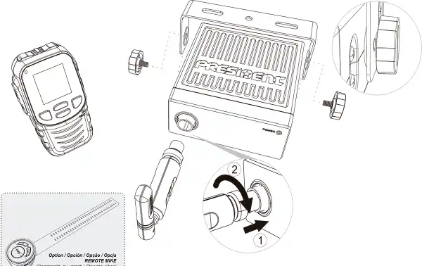 PRESIDENT WILLIAM II Emisora de CB 27 Mhz microfono inalambrico