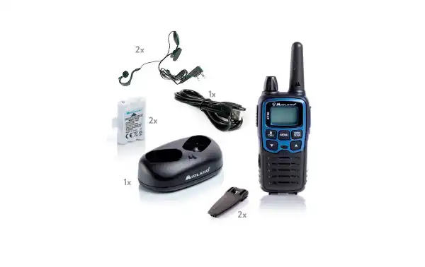 MIDLAND XT-60-BODY Pareja walkies PMR446 USO LIBRE color azul metalizado.