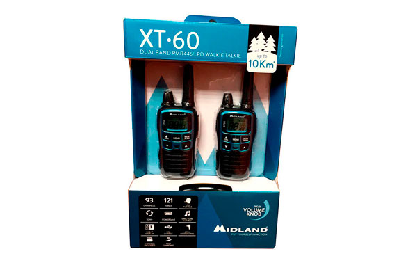 MIDLAND quelques XT-60-BODY walkies pmr446 UTILISATION GRATUITE métallique couleur bleue.