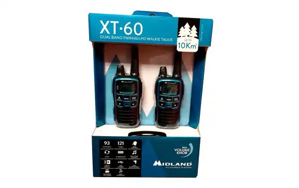 MIDLAND XT-60-BODY Pareja walkies PMR446 USO LIBRE color azul metalizado.