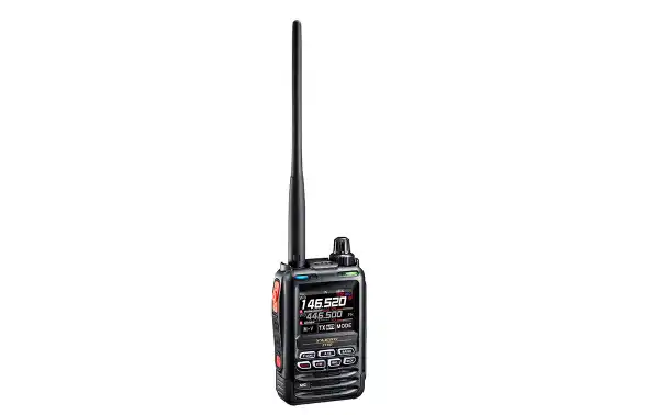 Yaesu FT-5-DRE Walkie Full View with Antenna