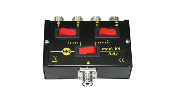 ZETAGI V4 Conmutador antena cuatro posiciones HF y CB de 0 a 500 Mhz